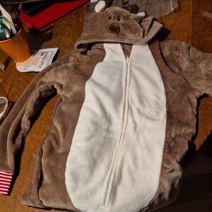 Brown and White Reindeer Hoodie
